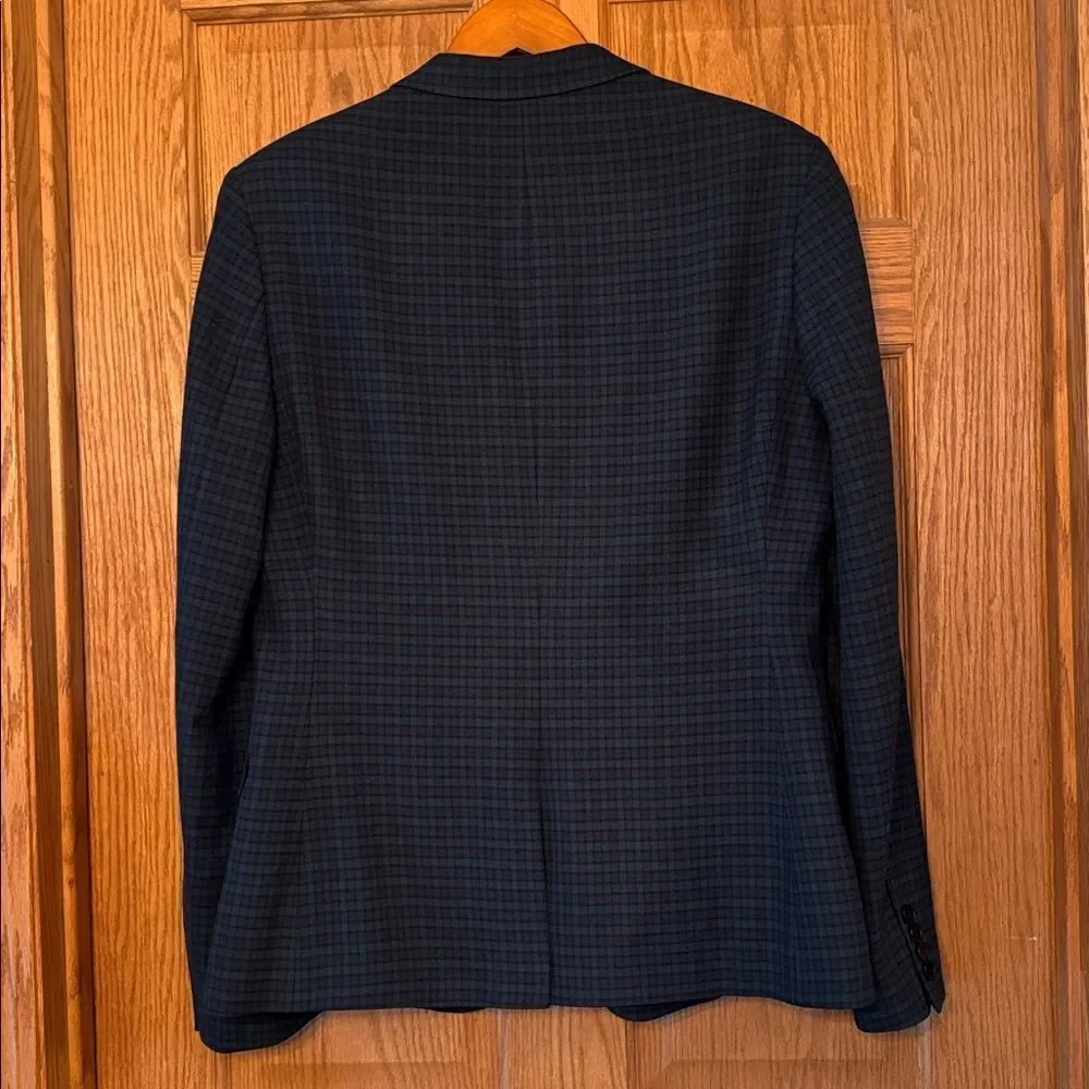 ASOS DESIGN Blackwatch Plaid Blazer Navy Green Tartan Check